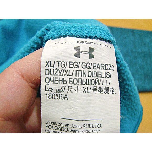 Under Armour Storm 1 Cold Gear Loose Fleece 1/4 Zip Pullover Sweatshirt Teal XL - Picture 9 of 12